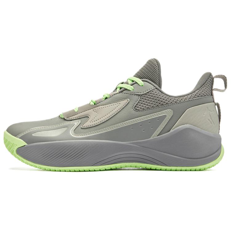 QIAODAN Slip Resistant, Abrasion Resistant, Super Light Low top Basketball Shoes Men’s Gray Green
