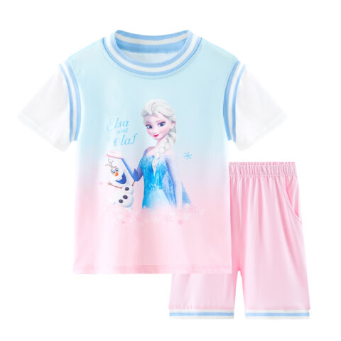 Disney Casual Sportswear Blue Pink Gradient Children Aged 3 7 Years Old