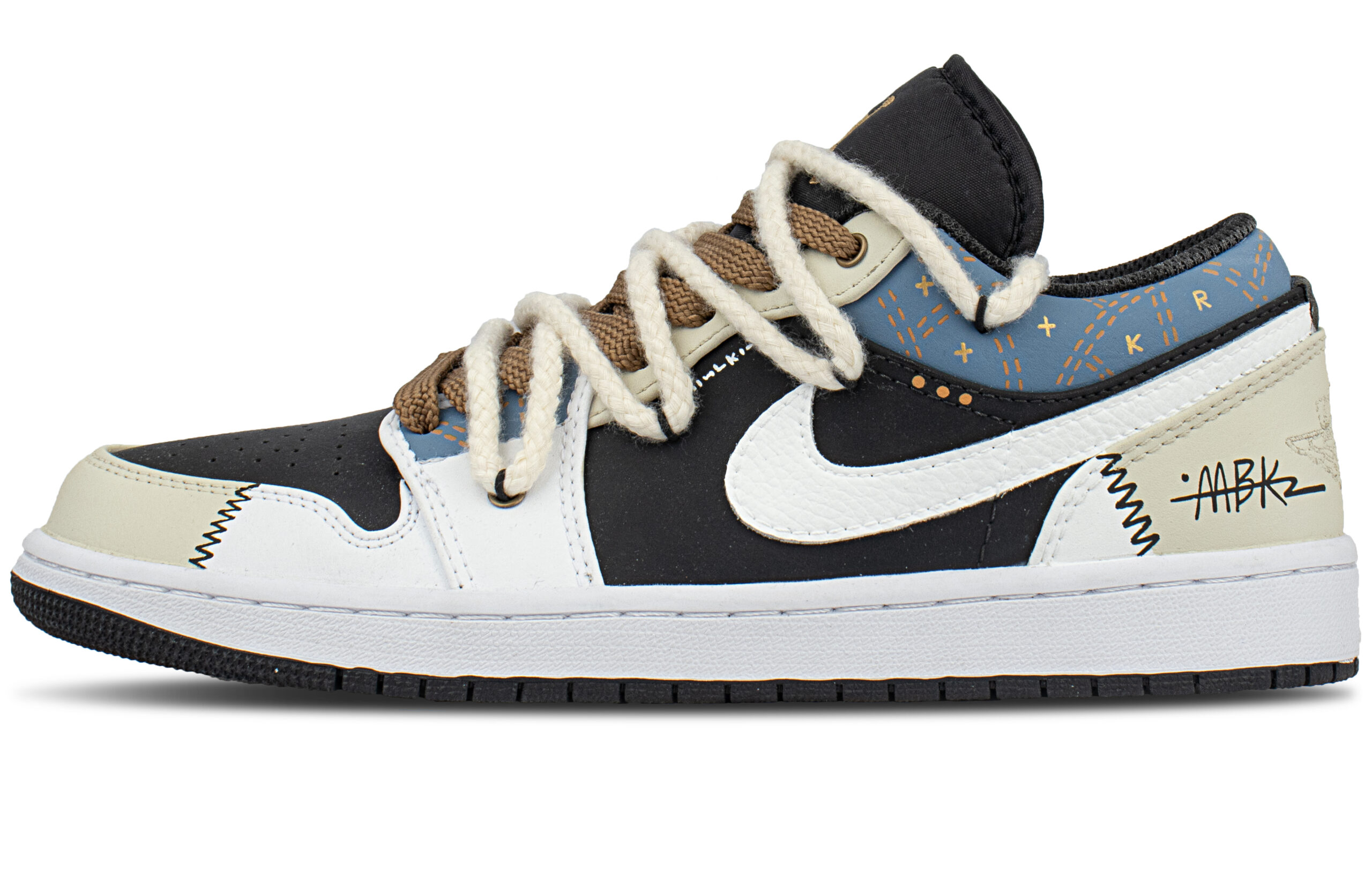 Jordan Air Jordan 1 Low top Vintage Basketball Shoes Unisex Ecru