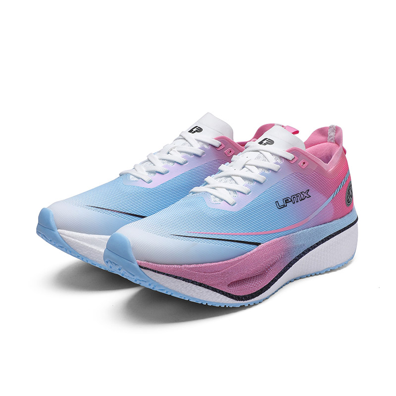LPMX Slip Resistant, Abrasion Resistant, Breathable Low top Carbon Plate Running Shoes Men’s Pink Blue
