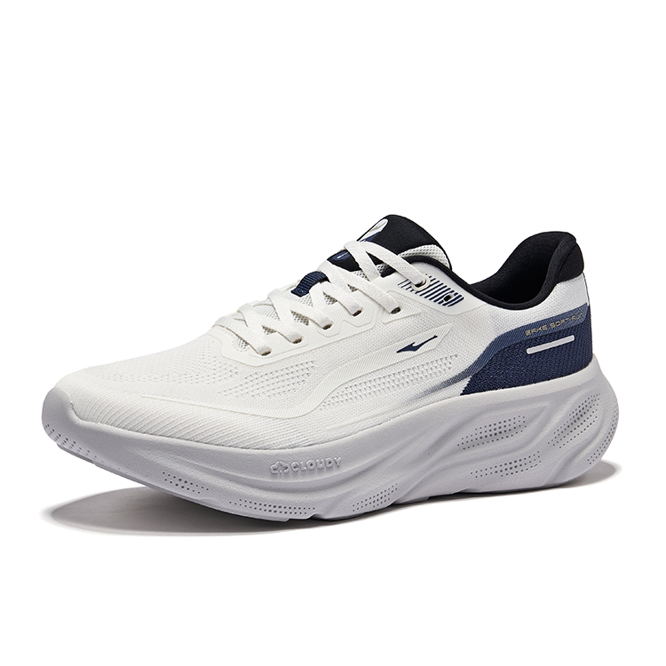 Erke Breathable And Resilient Low top Running Shoes Men’s Microcrystal White Fjord Blue