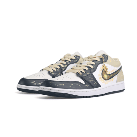 Jordan Air Jordan 1 Sunflower Shadow, Special Shopping Bag Abrasion Resistant Low top Vintage Basketball Shoes Unisex