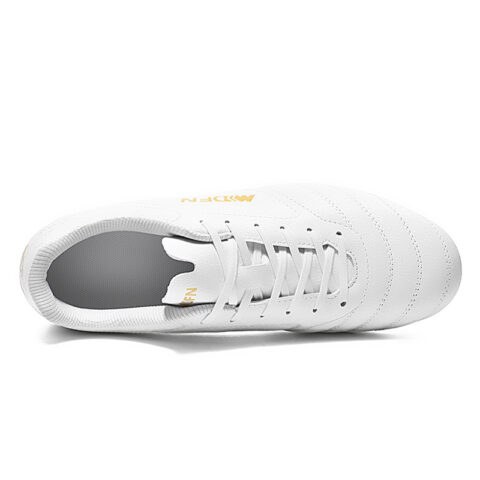 ATAY Slip Resistant Abrasion Resistant Slip Resistant Abrasion Resistant Soccer Shoes Unisex White
