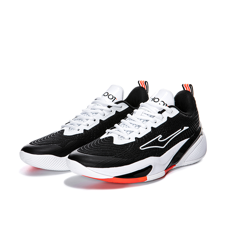 Erke Cushioning Slip Resistant Abrasion Resistant Low top Basketball Shoes Men’s Black White