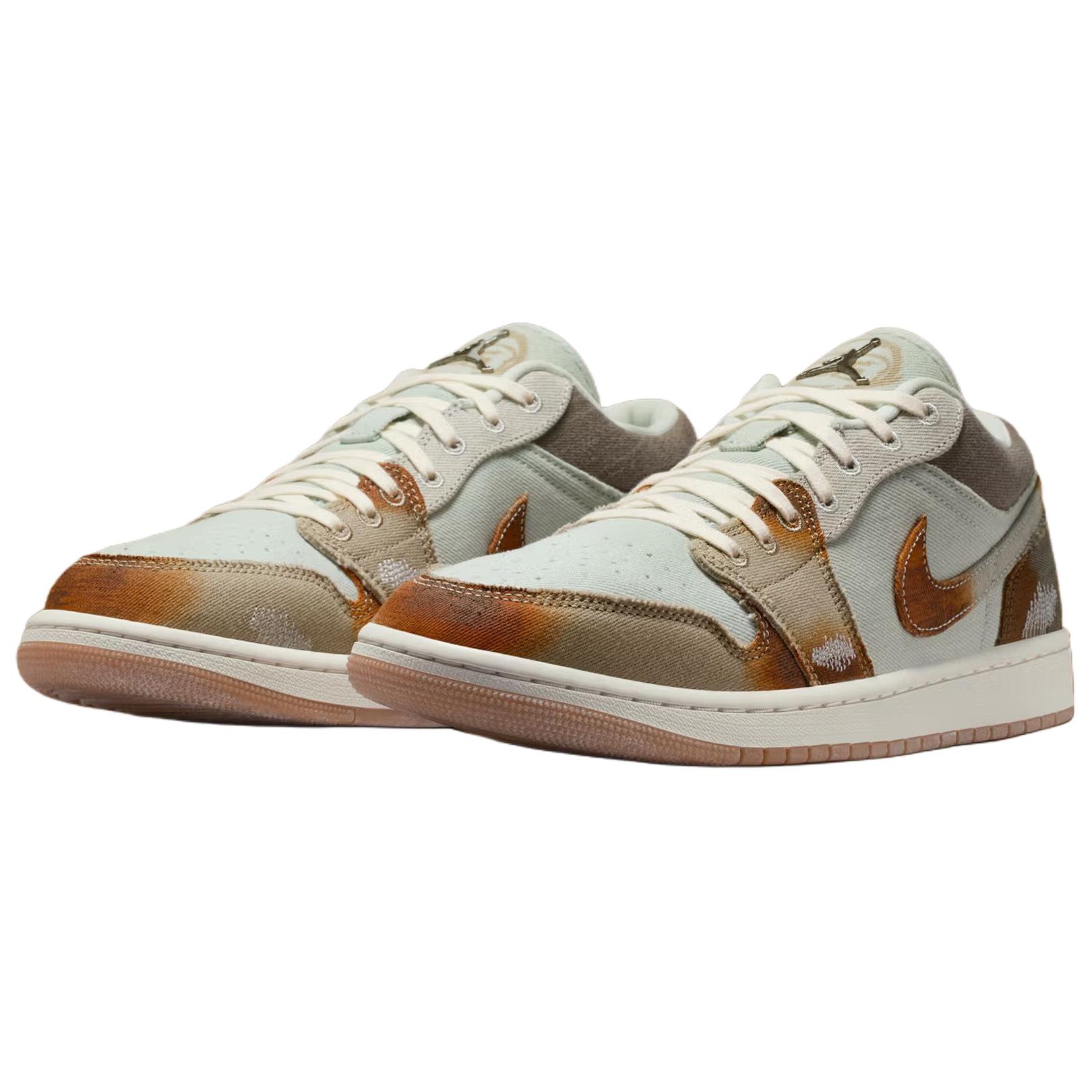Jordan Air Jordan 1 Low top Vintage Basketball Shoes Men’s Blue Brown
