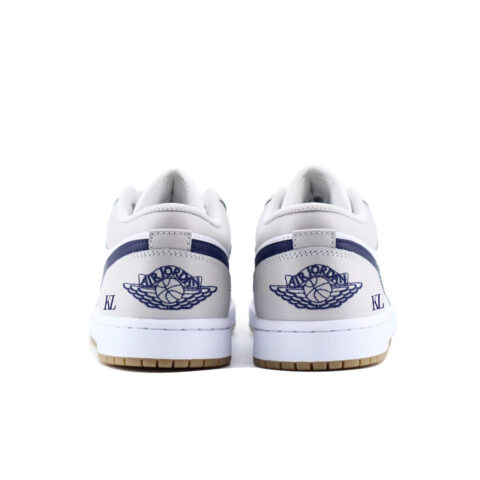 Jordan Air Jordan 1 Cushioning Slip Resistant Low top Vintage Basketball Shoes Unisex Gray White