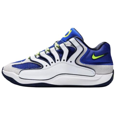 Nike KD 18 Slip Resistant Abrasion Resistant Low top Basketball Shoes Men’s White Blue