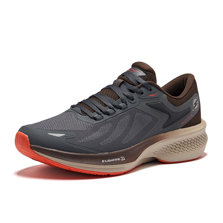 Erke Lightning 3.0 Cushioning Rebound Low top Running Shoes Men’s Gray Brown