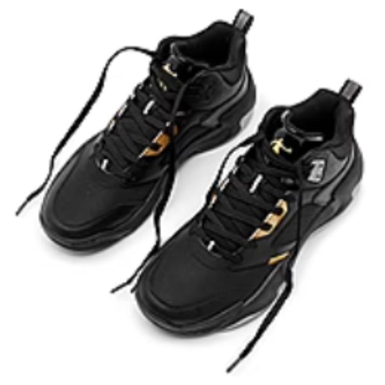 QIAODAN Slip Resistant Support Low top Basketball Shoes Men’s Black Gold