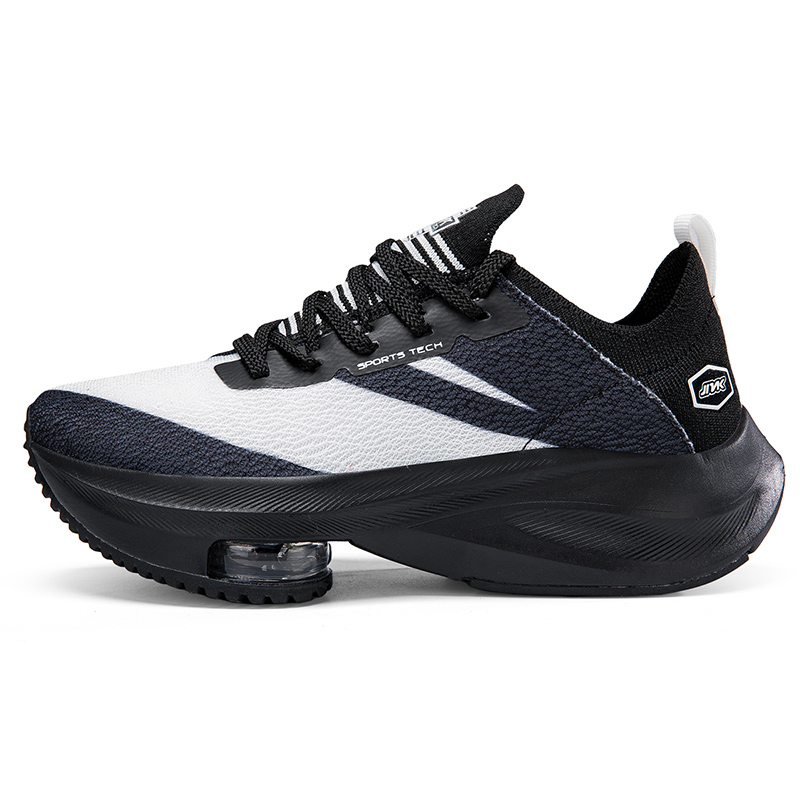 JINLAIKE Cushioning Slip Resistant Coverage Low top Casual Running Shoes Unisex White Black