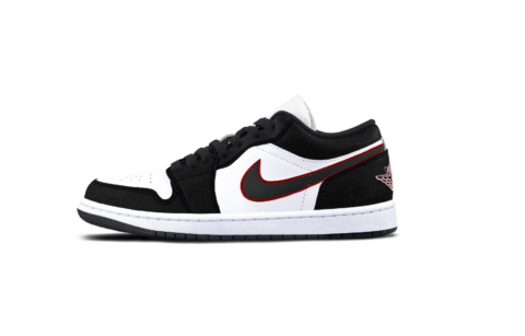 Jordan Air Jordan 1 Infrared Cushioning, Wear Resistant Low top Vintage Basketball Shoes Unisex Black White Red