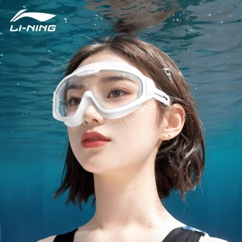 Li Ning Swim Goggles PC Professional Beach Swimming Pool Swim Diving Unisex Black
