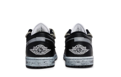 Jordan Air Jordan 1 Low top Vintage Basketball Shoes Unisex Black White Gray