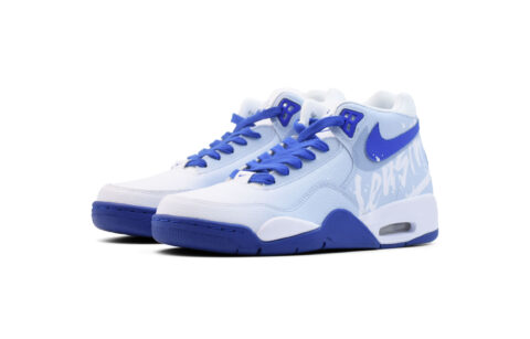 Nike Flight Legacy Coverage Moisture Wicking Mid top Vintage Basketball Shoes Men’s White Blue