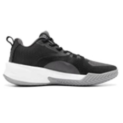 QIAODAN Halberd 7TEAM Cushioning Slip Resistant Mid top Q KUNGFU LIGHT Basketball Shoes Men’s Black Gray