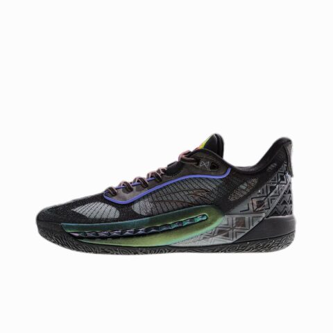 Anta Shock Wave 6 Cushioning Slip Resistant Abrasion Resistant Low top Basketball Shoes Men's Green Black Gray