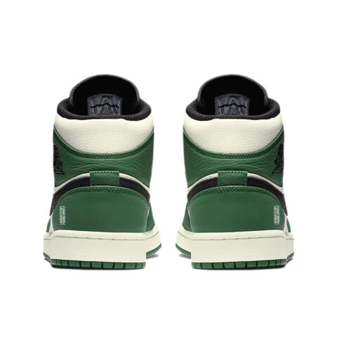 Jordan Air Jordan 1 Abrasion Resistant Slip Resistant Mid top Vintage Basketball Shoes Men’s White Green