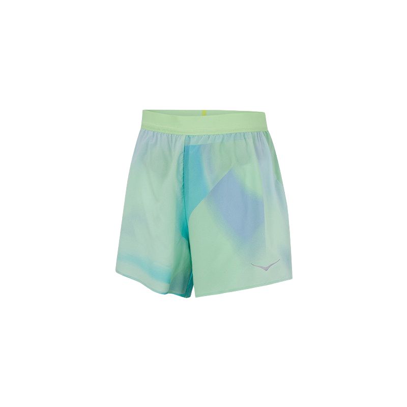 HOKA ONE ONE SS25 Sports Shorts Men's Cyan Apple Print
