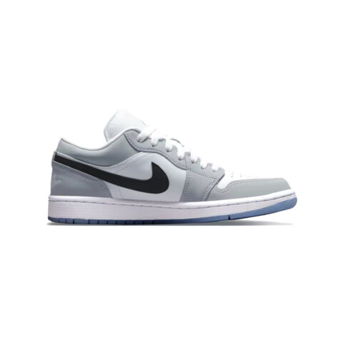 Jordan Air Jordan 1 Slip Resistant Low top Vintage Basketball Shoes Unisex Gray