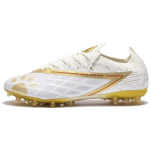 KELME Shadow 1.5 MG Multi Ground Slip Resistant Abrasion Resistant Competition Soccer Shoes Unisex White Gold