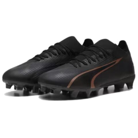 PUMA Ultra Match AG Artificial Ground FG Firm Ground Artificial Turf Abrasion Resistant Soccer Shoes Men’s Black