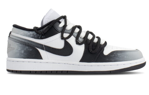 Jordan Air Jordan 1 Slip Resistant Low top Vintage Basketball Shoes Unisex Black Gray