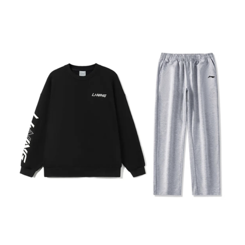 Li Ning Casual Sportswear Unisex Black+Light Heather Gray