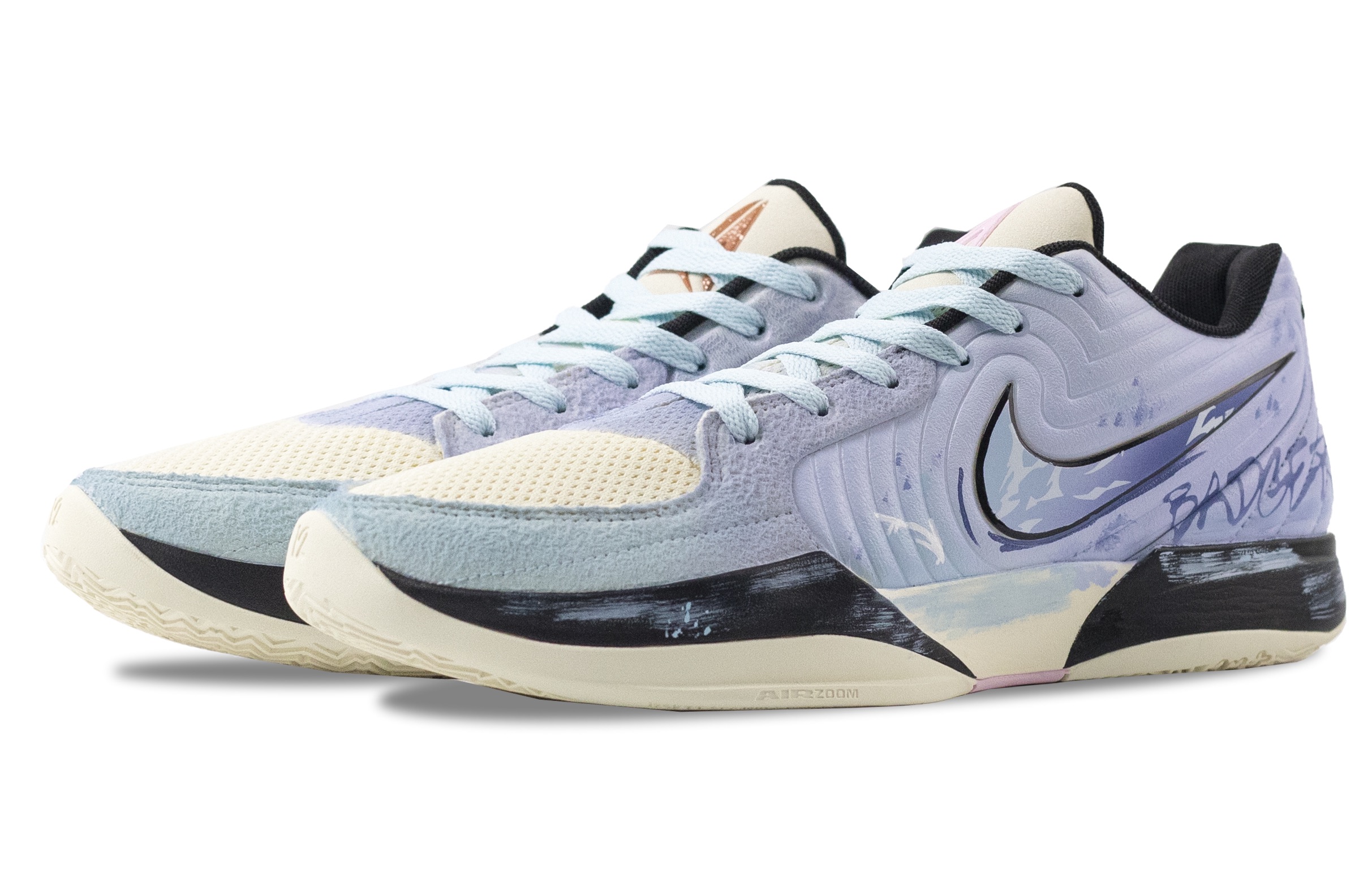 Nike Ja Morant 2 Sky City Abrasion Resistant Low top Basketball Shoes Men’s White Purple