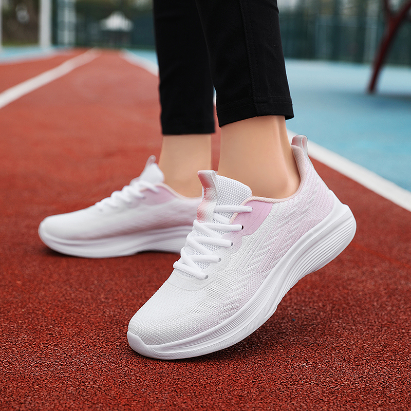 BIANSULONG Cushioning, Wear Resistant Low top Casual Running Shoes Women’s White Pink