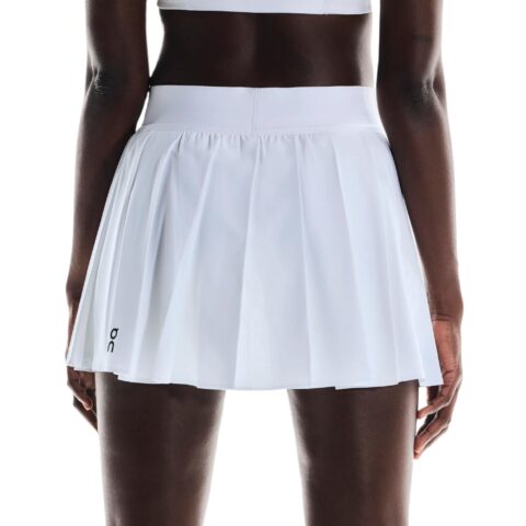 On pleated tennis skirt