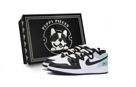 Jordan Air Jordan 1 Slip Resistant Abrasion Resistant Low top Vintage Basketball Shoes Men’s Black Tiffany