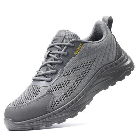 GUYISA Textile, Mesh Impact Resistant, Slip Resistant, Abrasion Resistant Low top Outdoor Shoes Men’s Gray