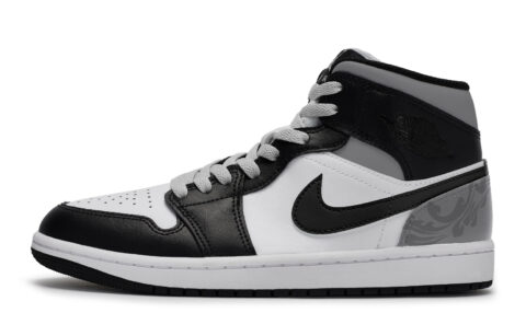 Jordan Air Jordan 1 MID 811 Manufacturing, Cement Smoke Gray, Special Shoe Box Abrasion Resistant Breathable Mid top