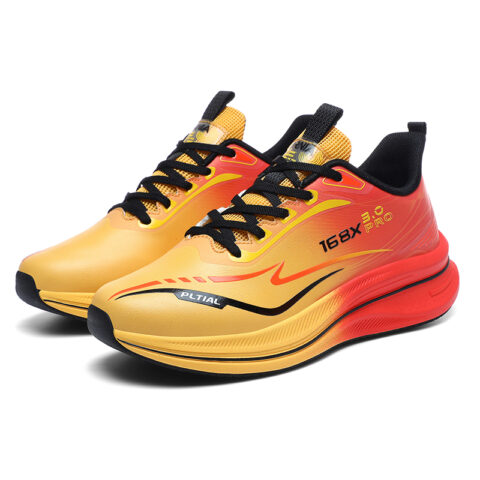 PALATIAL Light Breeze Running Shoes Unisex Low Top Orange/Neon Green
