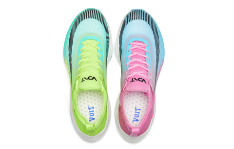 VOIT Running Shoes Unisex Low Top Green Pink Mismatched