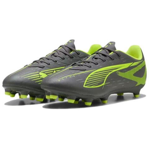 PUMA Ultra 5 Play Artificial Turf Abrasion Resistant Soccer Shoes Unisex Gray Green