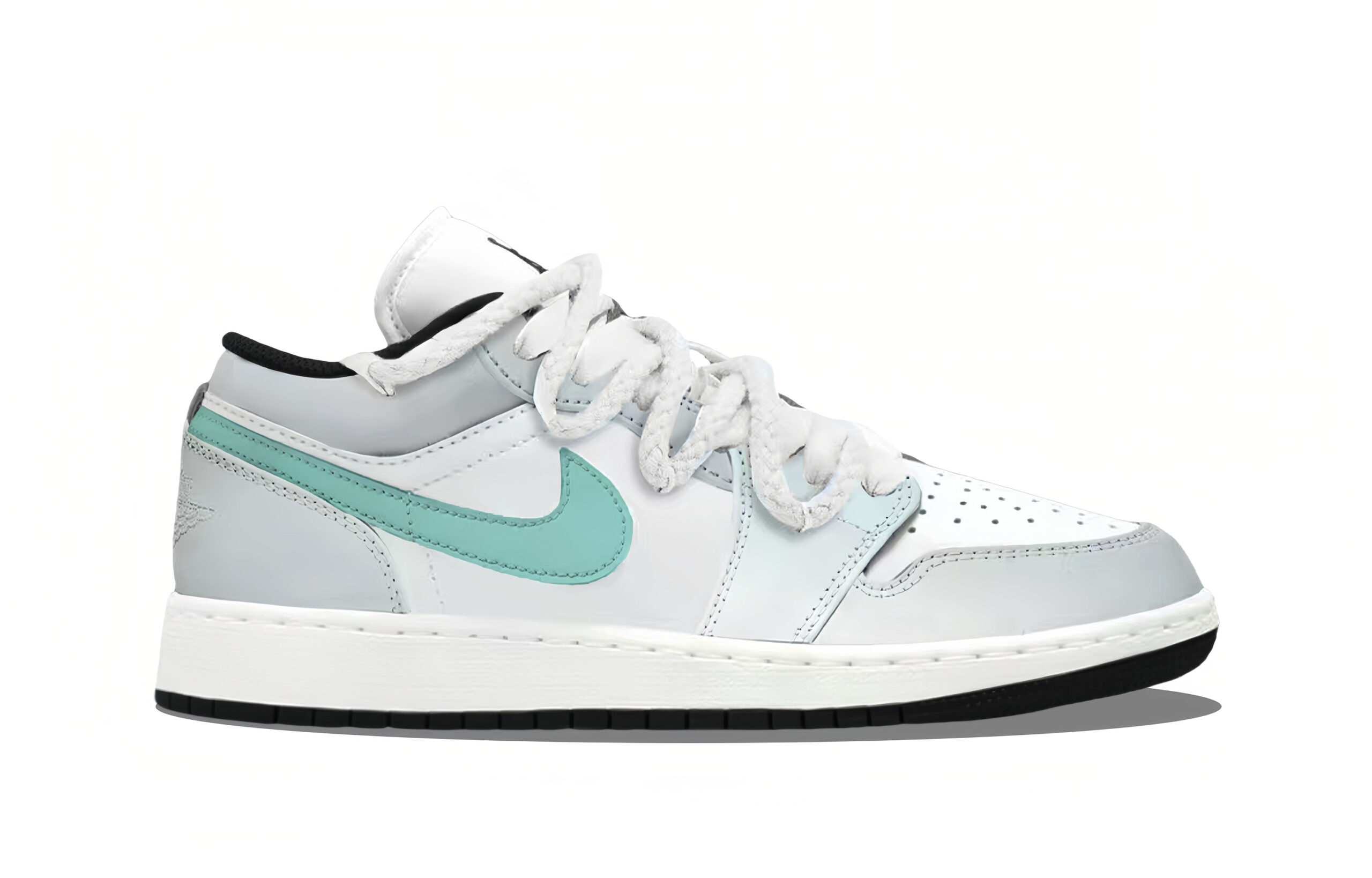 Jordan Air Jordan 1 Low Heart Signal Abrasion Resistant Low top Vintage Basketball Shoes Unisex White Green