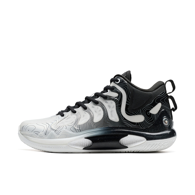 XTEP Slip Resistant Abrasion Resistant Low top Basketball Shoes Men’s Black White