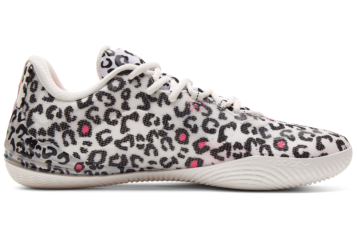 PEAK Wushuang Basketball Shoes Men’s Low Top White Black Pink