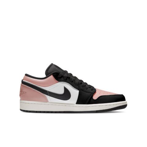 Jordan Air Jordan 1 Wear resistant And Lightweight Low top Vintage Basketball Shoes Unisex Black White Pink