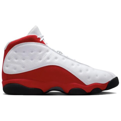 Jordan Air Jordan 13 Slip Resistant Abrasion Resistant Mid top Vintage Basketball Shoes Unisex White Red