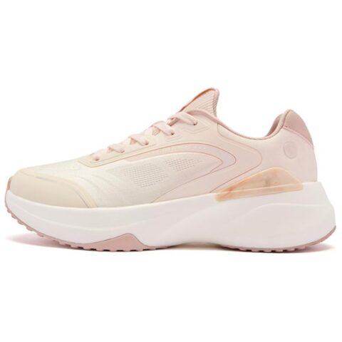 QIAODAN Cushioning Breathable Rebound Low top Sprint Running Shoes Women’s Beige Pink
