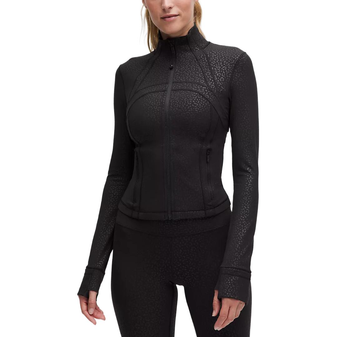 Lululemon Define Jackets & Coats Women’s Leopard Print Daisy Embossed Black