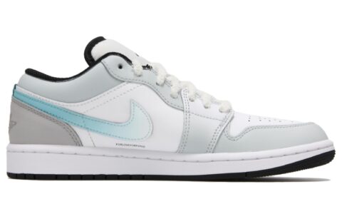 Jordan Air Jordan 1 Slip Resistant Abrasion Resistant Low top Vintage Basketball Shoes Men’s Gray Blue