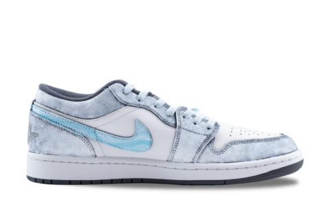Jordan Air Jordan 1 Gray Scale Dream Abrasion Resistant Low top Vintage Basketball Shoes Unisex Gray Blue