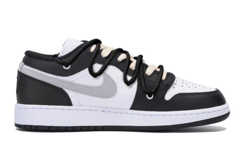 Jordan Air Jordan 1 Abrasion Resistant Slip Resistant Low top Vintage Basketball Shoes Men’s Black White Gray