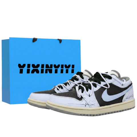 Jordan Air Jordan 1 Low top Vintage Basketball Shoes Unisex Honey Sweet Blue