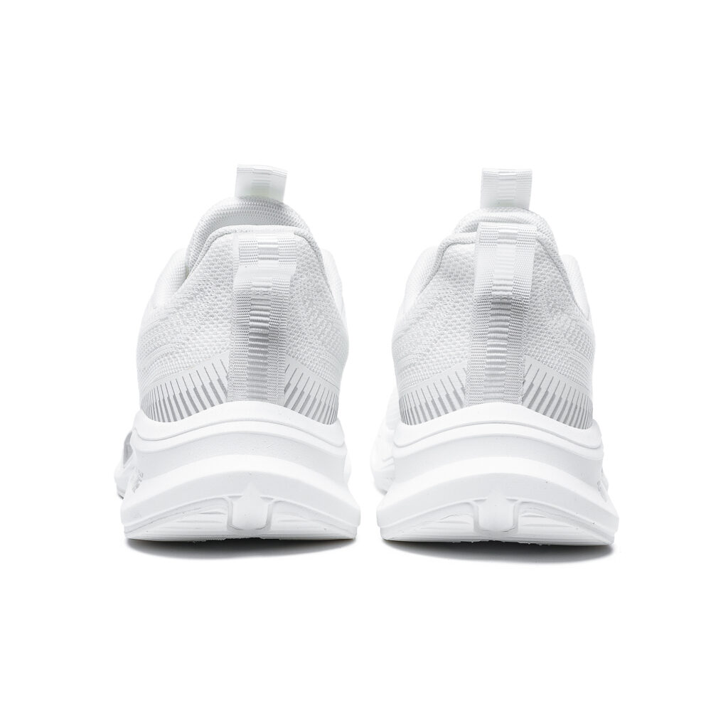 BTE Cushioning Slip Resistant Abrasion Resistant Lightweight Low top Running Shoes Unisex Aurora White Silver