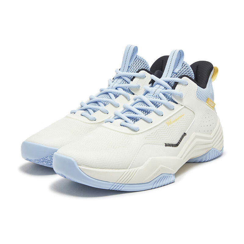 361° Cushioning Breathable Cushioning Breathable High top Basketball Shoes Men’s White Blue