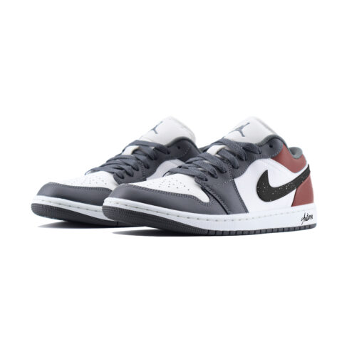 Jordan Air Jordan 1 Low Abrasion Resistant Low top Vintage Basketball Shoes Unisex Gray Red